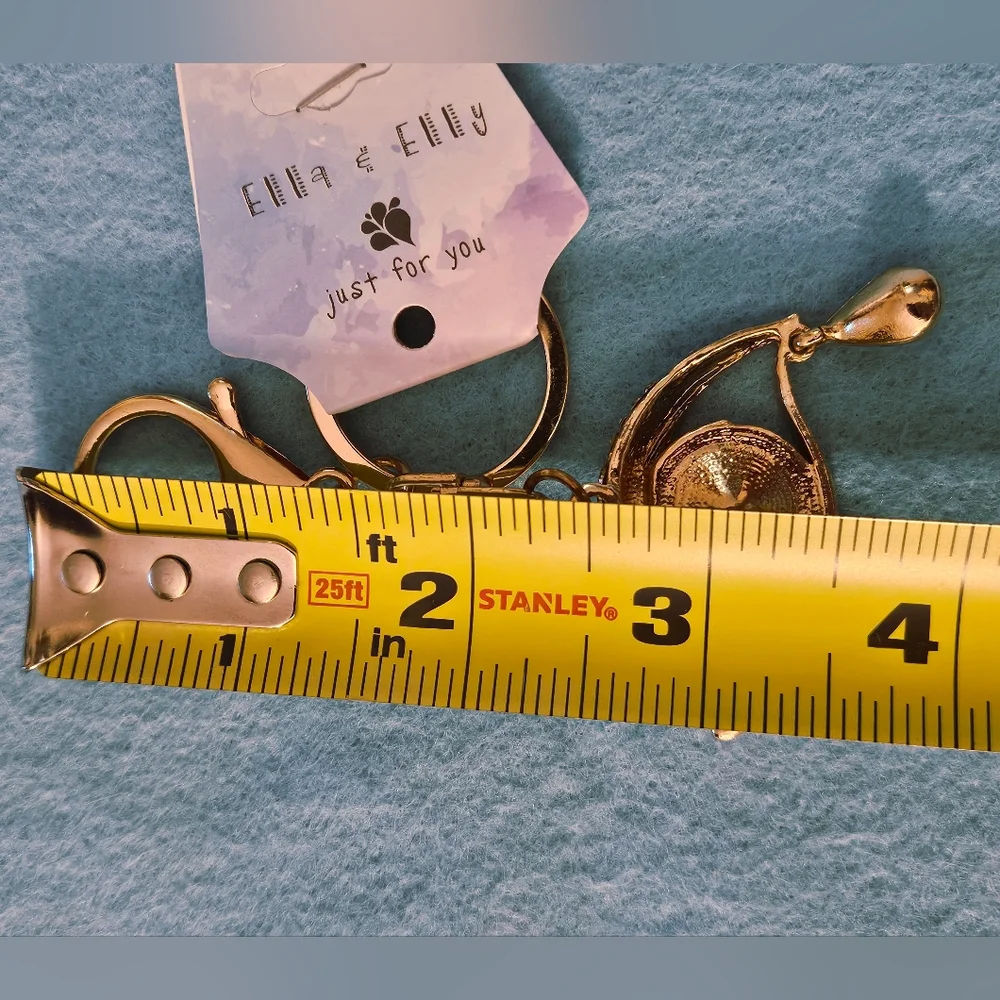 NWT Teal-Blue Faceted Crystal Iris Eye Keychain with Matching  Teardrop Charm